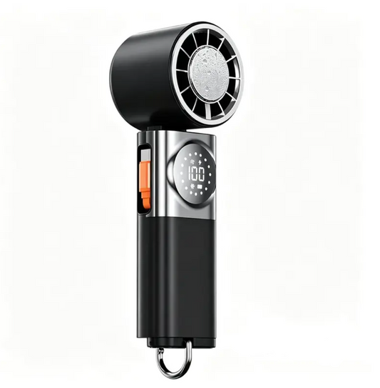 AeroJet Portable Turbo Fan & Power Bank - 3600mAh Handheld Fan with LED Display