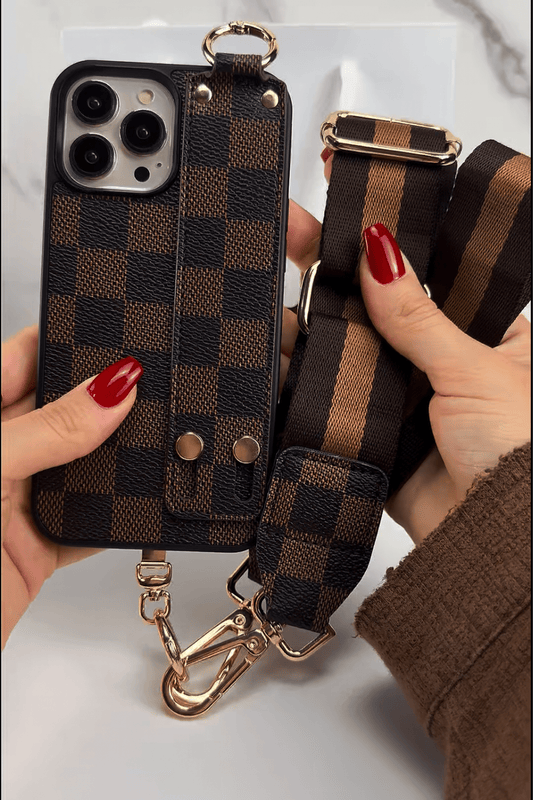 Phone Crossbody Strap Checkered Éclat