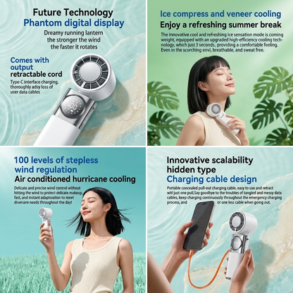 AeroJet Portable Turbo Fan & Power Bank - 3600mAh Handheld Fan with LED Display
