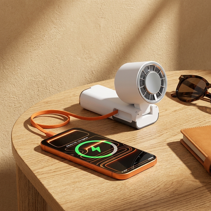 AeroJet Portable Turbo Fan & Power Bank - 3600mAh Handheld Fan with LED Display